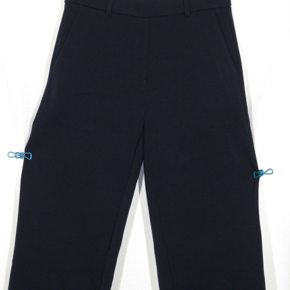 OGL FuzzLuxe Soft Cozy Wool Blend Straight Leg Pull On Pants Navy PETITE  XS - Picture 7 of 9